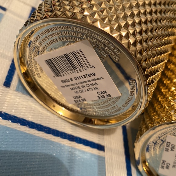 Starbucks 2022 gold chrome tumblers. Small grande & big venti studded NWT (2) - Picture 3 of 6